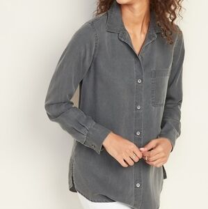 Old Navy Washed Grey Button Down